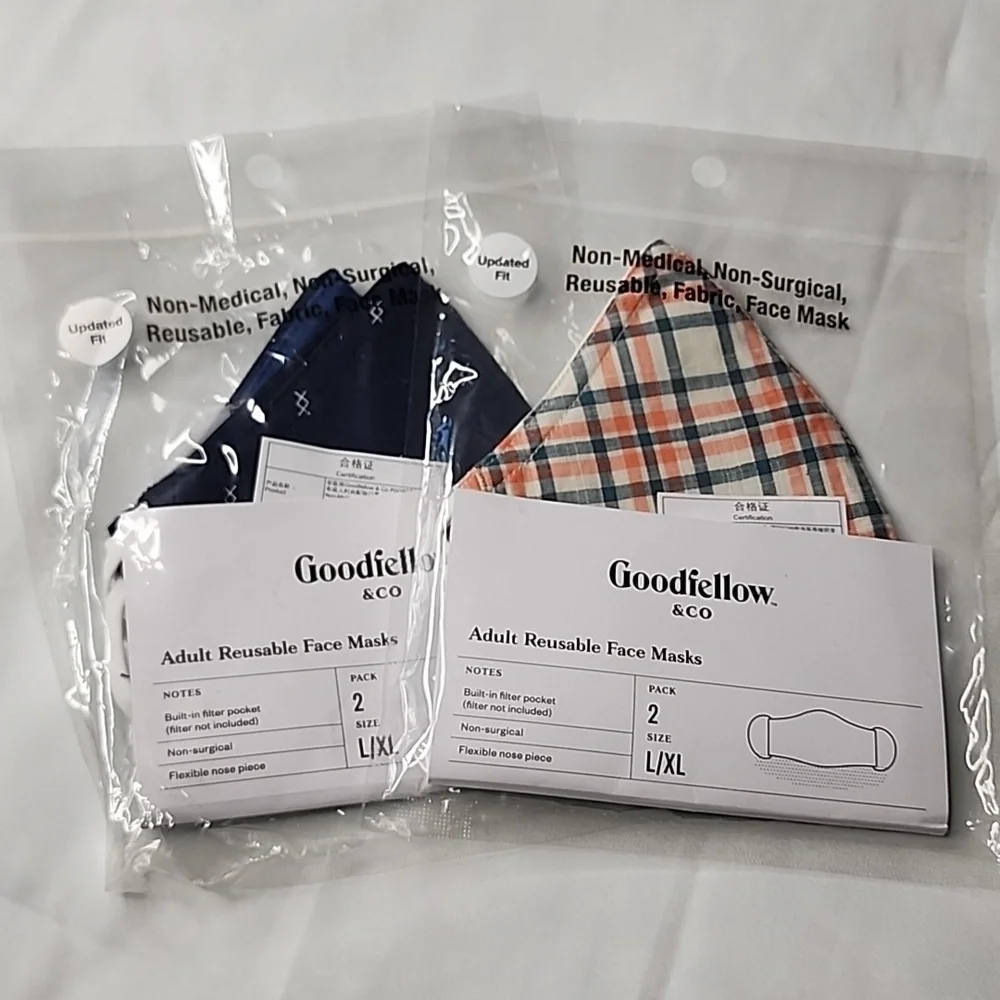 4 Reusable adult face Masks With adjustable straps